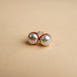 Novi Freshwater Pearl Stud Earrings - Handcrafted 8mm Jewelry 10 Novi Freshwater Pearl Stud Earrings - Handcrafted 8mm Jewelry -Laurel Mercantile Store DSC09743