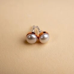 Novi Freshwater Pearl Stud Earrings - Handcrafted 8mm Jewelry