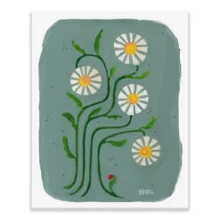 Adam Trest Backyard Bouquet | Daisies In Blue Print