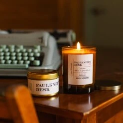 Faulkner's Desk Candle: Tobacco & Typewriter Ink Scent