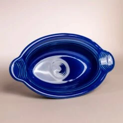 Twilight Small Oval Casserole Dish -Laurel Mercantile Store Fiesta Ware Twilight Blue Glass Cookware 0059