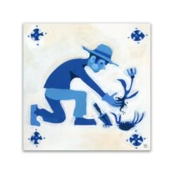 Adam Trest Azul | Garden Man Tile Print