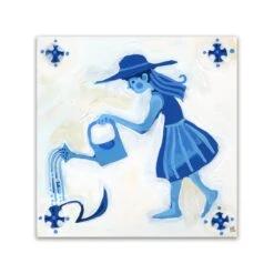 Adam Trest Azul | Garden Woman Tile Print