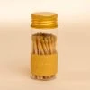 Decorative Mini Glass Match Jar with Rainbow Tip Matches - Gold Accents 2 Decorative Mini Glass Match Jar with Rainbow Tip Matches - Gold Accents -Laurel Mercantile Store Golden Honey Allumette Match Jar 00001