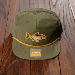 Green Trout Fishing Hat - Retro 5-Panel Snapback with Custom Patch 11 Green Trout Fishing Hat - Retro 5-Panel Snapback with Custom Patch -Laurel Mercantile Store Green Trout Cap 00001