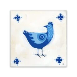 Adam Trest Azul | Hen Tile Print