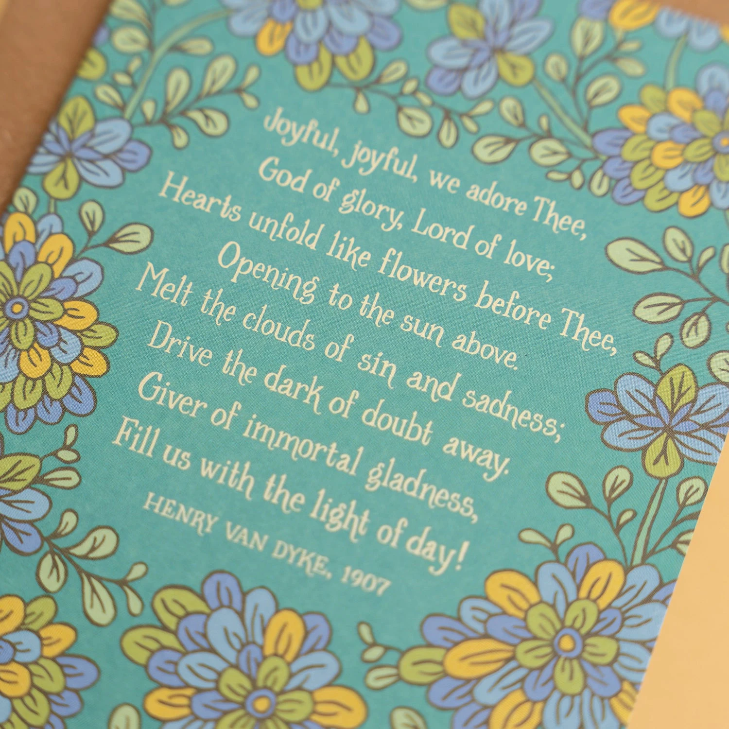 Hymn Greeting Card - Joyful, Joyful We Adore Thee Floral Stationery 4 Hymn Greeting Card - Joyful, Joyful We Adore Thee Floral Stationery - Image 2