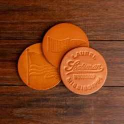 Laurel Pennant Handcrafted English Bridle Leather Coaster 7 Laurel Pennant Handcrafted English Bridle Leather Coaster -Laurel Mercantile Store Leather Coasters 00001