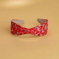 Mallorie's Cherry Floral Wide Headband with Nonslip Backing -Laurel Mercantile Store Mallories Cherry Floral Headband Cherry Red 00001