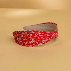 Mallorie's Cherry Floral Wide Headband with Nonslip Backing -Laurel Mercantile Store Mallories Cherry Floral Headband Cherry Red 00002