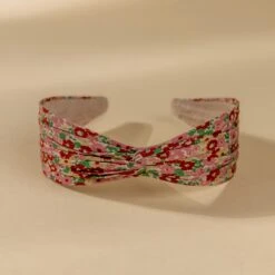 Mallorie's Retro Floral Wide Fabric Headband - Nonslip Comfort -Laurel Mercantile Store Mallories Retro Floral Headband Pink 00001