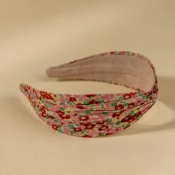 Mallorie's Retro Floral Wide Fabric Headband - Nonslip Comfort -Laurel Mercantile Store Mallories Retro Floral Headband Pink 00002