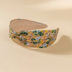 Mallorie's Retro Floral Wide Fabric Headband - Nonslip Comfort -Laurel Mercantile Store Mallories Retro Floral Headband Yellow 00003