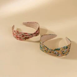 Mallorie's Retro Floral Wide Fabric Headband - Nonslip Comfort