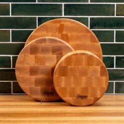 Maple End Grain Round Butcher Block - Handcrafted American Hardwood