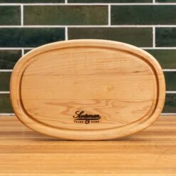 Scotsman Maple Oval Serving Board with Juice Groove -Laurel Mercantile Store Maple Oval Serving Board with Juice Groove 00003
