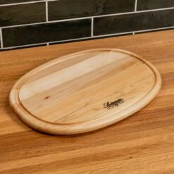Scotsman Maple Oval Serving Board with Juice Groove -Laurel Mercantile Store Maple Oval Serving Board with Juice Groove 00010