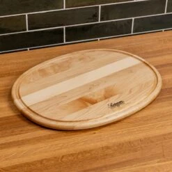 Scotsman Maple Oval Serving Board with Juice Groove -Laurel Mercantile Store Maple Oval Serving Board with Juice Groove 00015