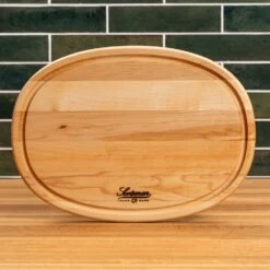 Scotsman Maple Oval Serving Board with Juice Groove -Laurel Mercantile Store Maple Oval Serving Board with Juice Groove 00019