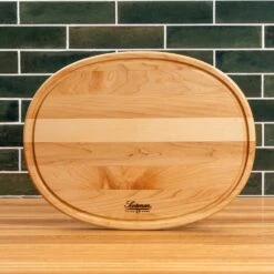 Scotsman Maple Oval Serving Board with Juice Groove -Laurel Mercantile Store Maple Oval Serving Board with Juice Groove 00022