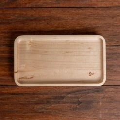 Scotsman Handcrafted Maple Wooden Valet Tray -Laurel Mercantile Store Maple Valet One Compartment 00001