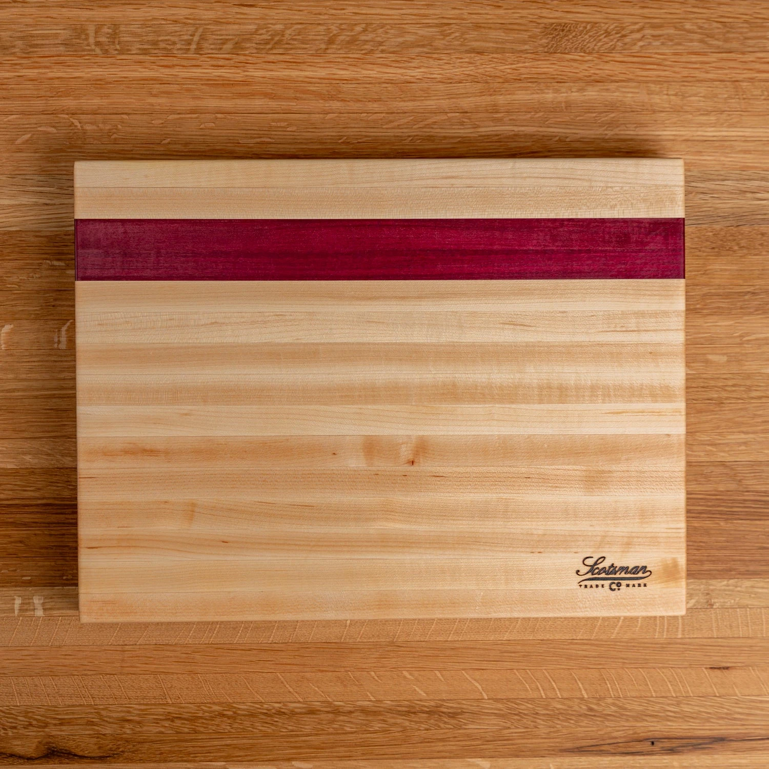 Premium Maple and Purple Heart Hardwood Butcher Block - 12" x 16" 4 Premium Maple and Purple Heart Hardwood Butcher Block - 12" x 16" - Image 2