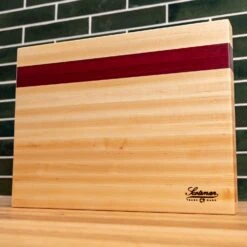 Premium Maple and Purple Heart Hardwood Butcher Block - 12" x 16"