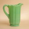 Jadeite Panel Glass Pitcher -Laurel Mercantile Store Mosser Jadeite Panel Glass Pitcher 00013
