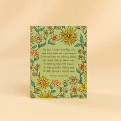 Hymn Greeting Card - My Hope Is Built Inspirational Floral Stationery