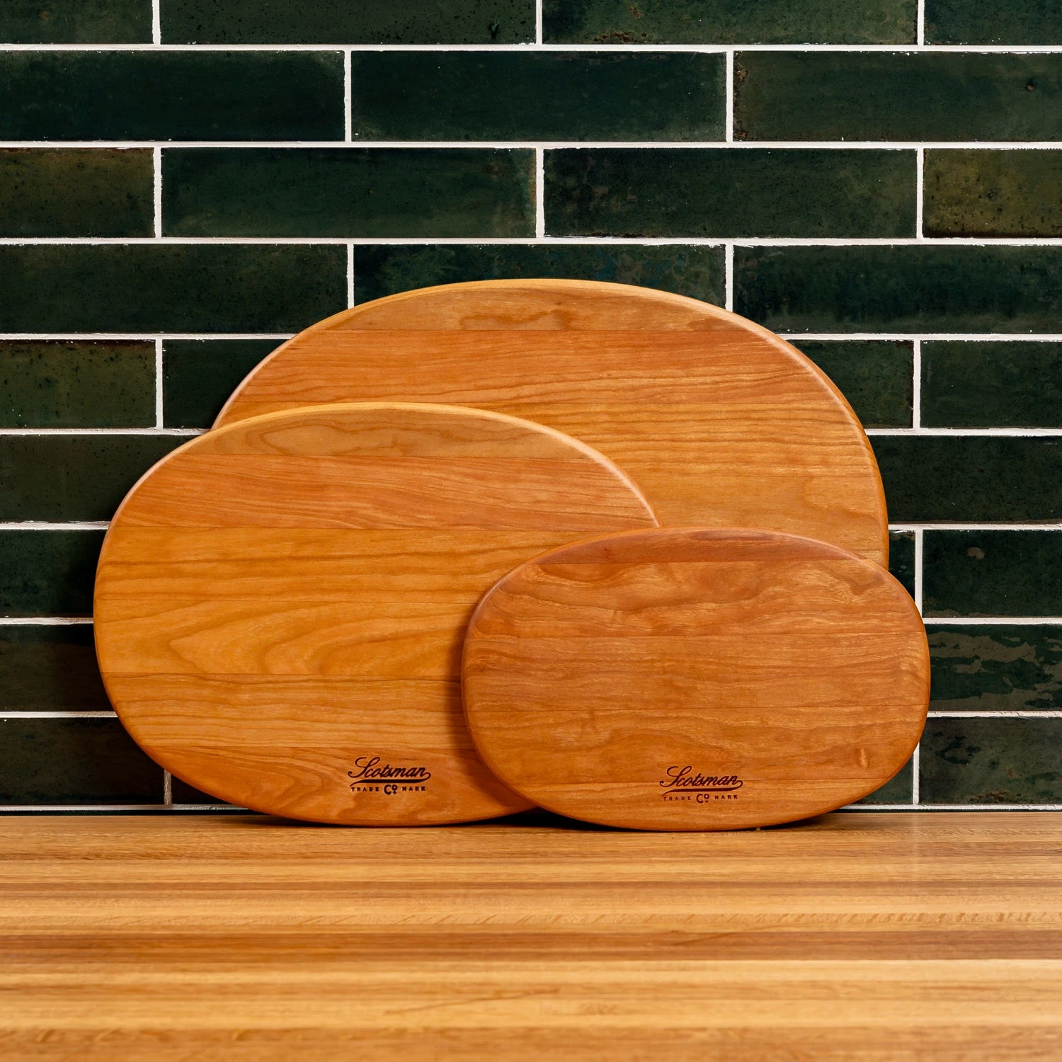 Scotsman Cherry Oval Serving Board - Handcrafted American Hardwood 3 Scotsman Cherry Oval Serving Board - Handcrafted American Hardwood