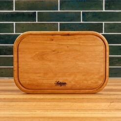 Scotsman Cherry Rectangle Serving Board with Juice Groove -Laurel Mercantile Store NewWoodProducts Cherry June13 2024 119