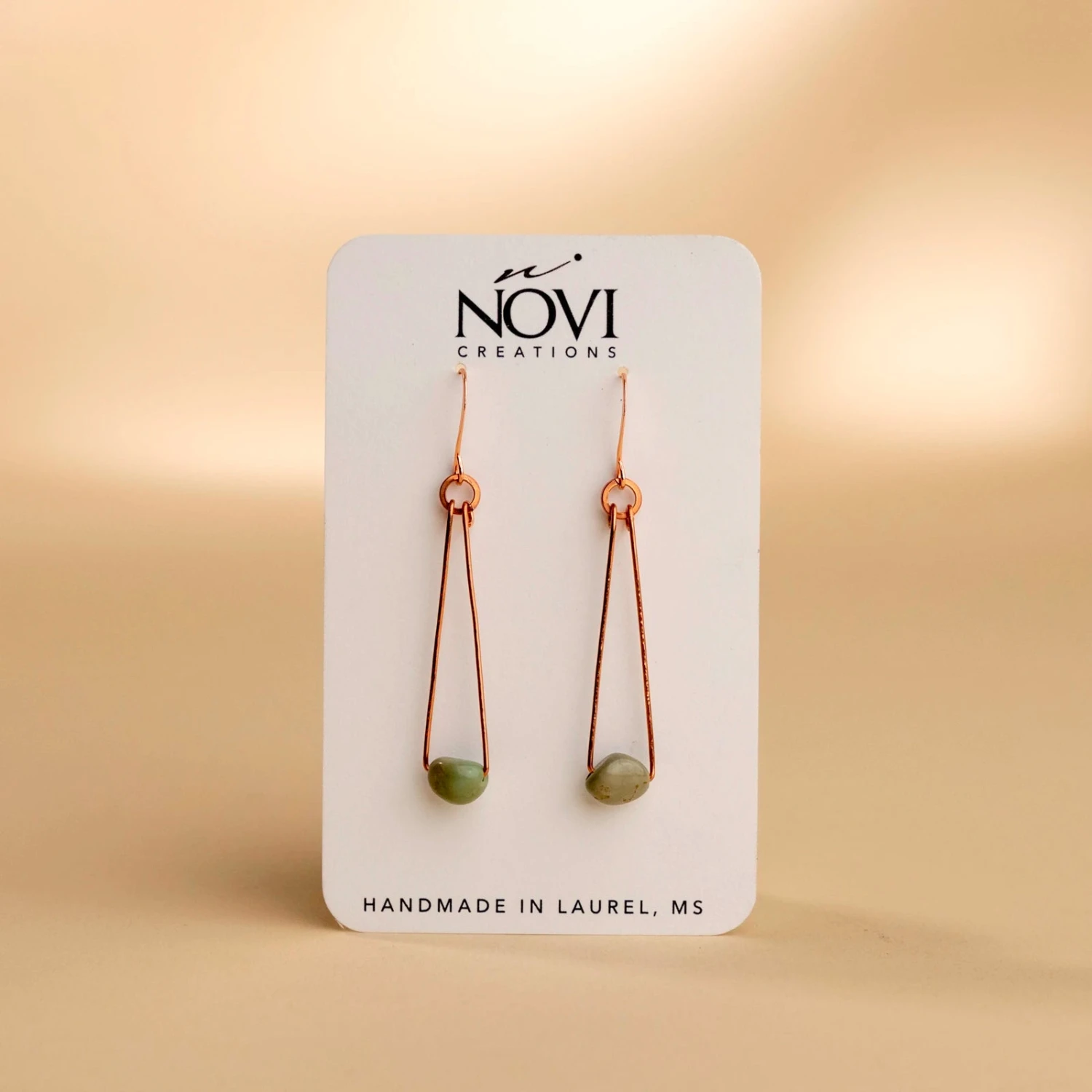 Novi Campo Frio Triad Turquoise & Hammered Copper Earrings 3 Novi Campo Frio Triad Turquoise & Hammered Copper Earrings