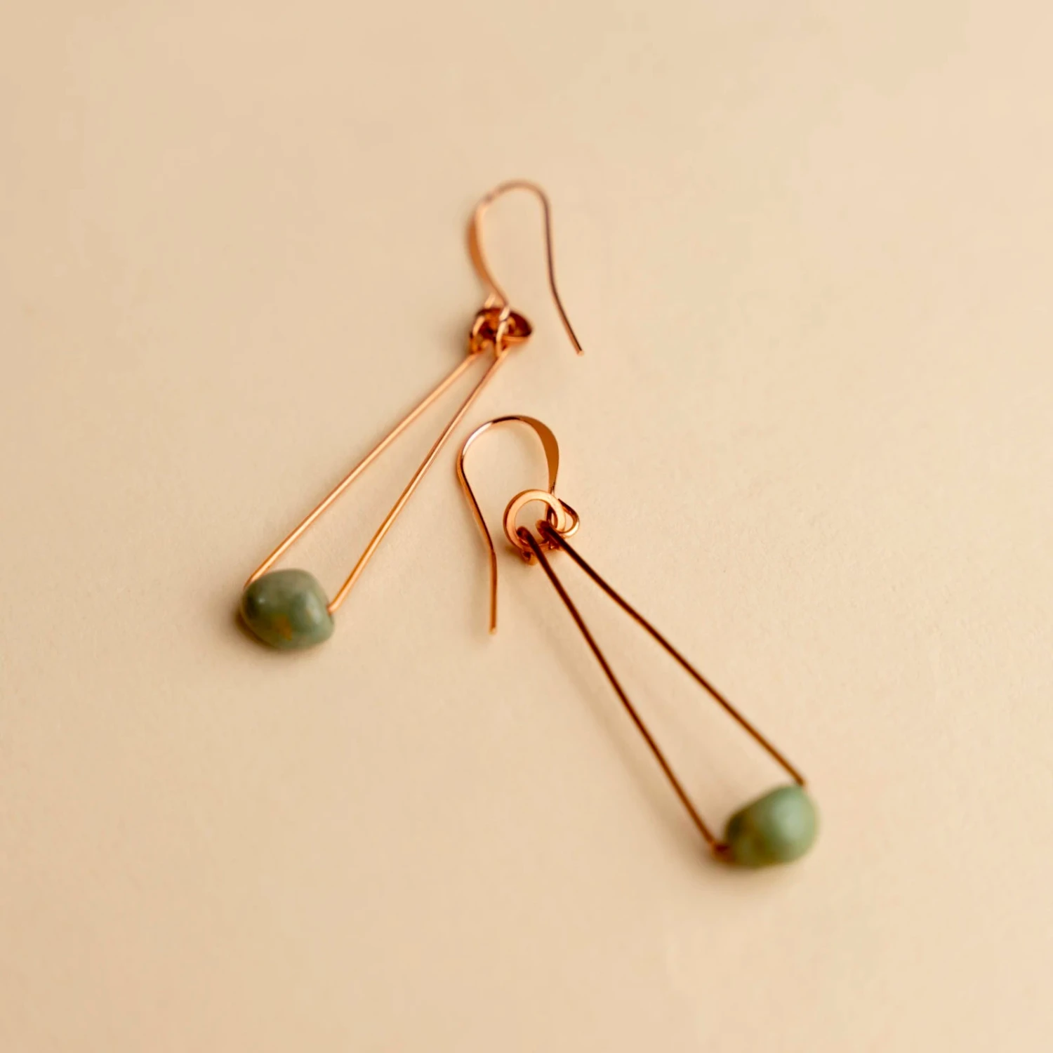Novi Campo Frio Triad Turquoise & Hammered Copper Earrings 6 Novi Campo Frio Triad Turquoise & Hammered Copper Earrings - Image 4