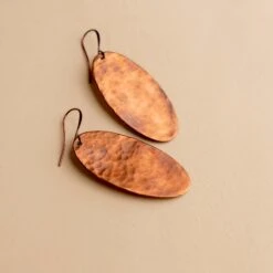 Novi Hammered Oval Earrings | Handcrafted Oxidized Jewelry -Laurel Mercantile Store Novi Hammered Oval Earrings 00007