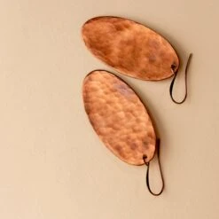Novi Hammered Oval Earrings | Handcrafted Oxidized Jewelry -Laurel Mercantile Store Novi Hammered Oval Earrings 00012