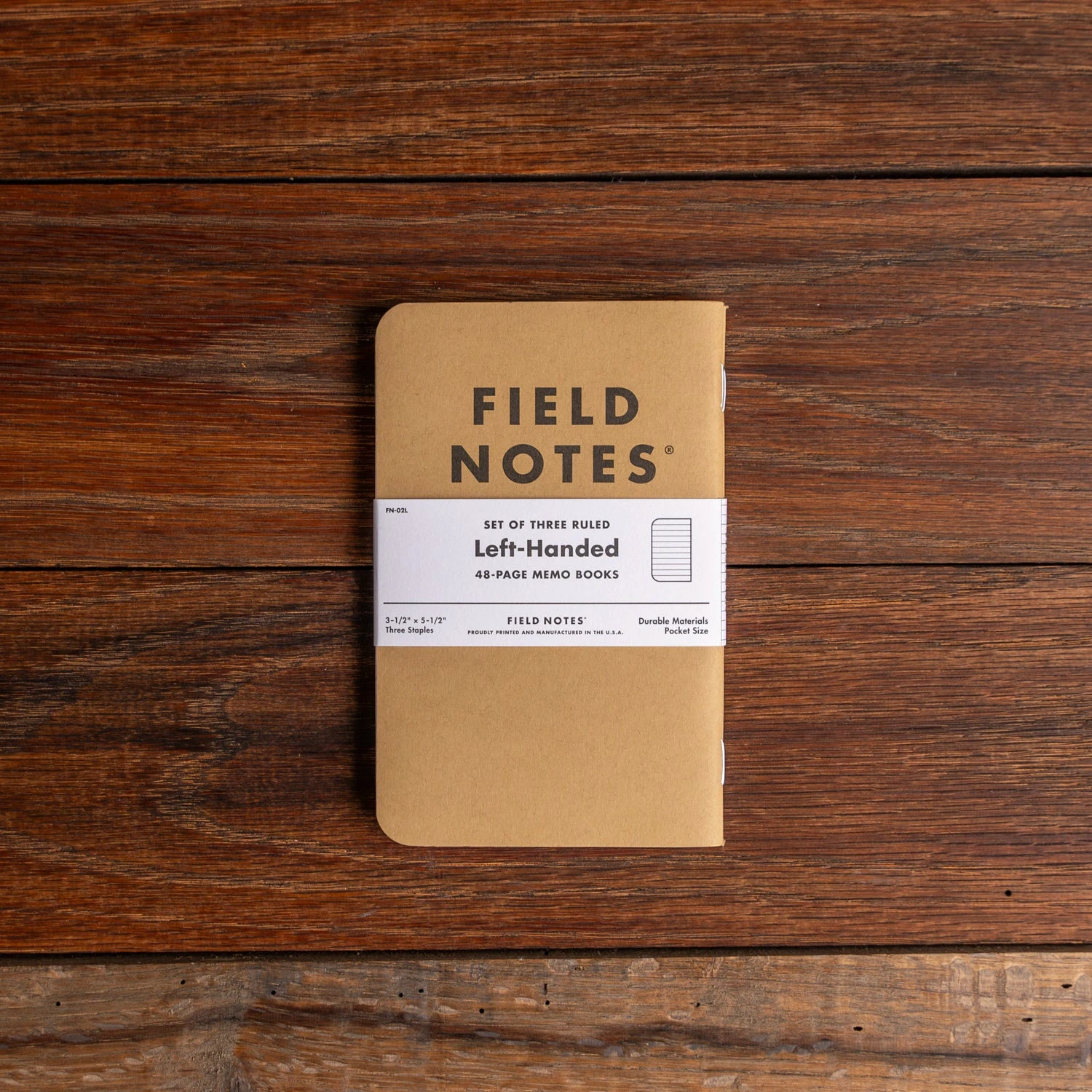 Field Notes Original Kraft Left-Handed Ruled Memo Books - 3-Pack 3 Field Notes Original Kraft Left-Handed Ruled Memo Books - 3-Pack