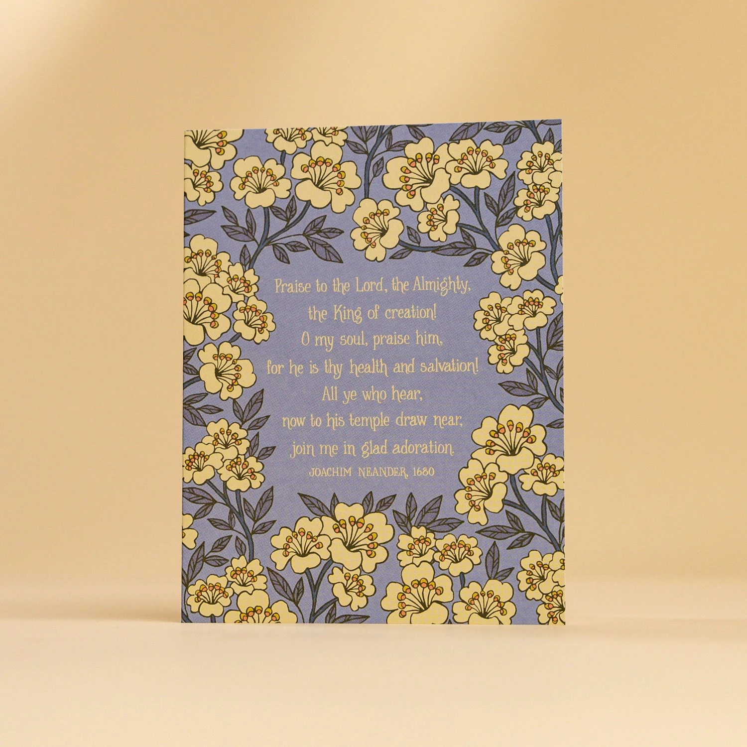 Praise to the Lord, the Almighty Hymn Greeting Card with Floral Design 3 Praise to the Lord, the Almighty Hymn Greeting Card with Floral Design