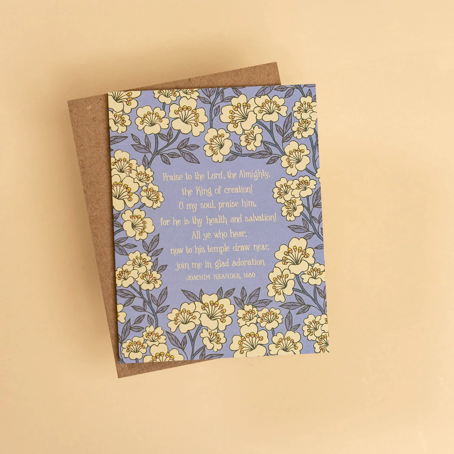 Praise to the Lord, the Almighty Hymn Greeting Card with Floral Design 4 Praise to the Lord, the Almighty Hymn Greeting Card with Floral Design - Image 2