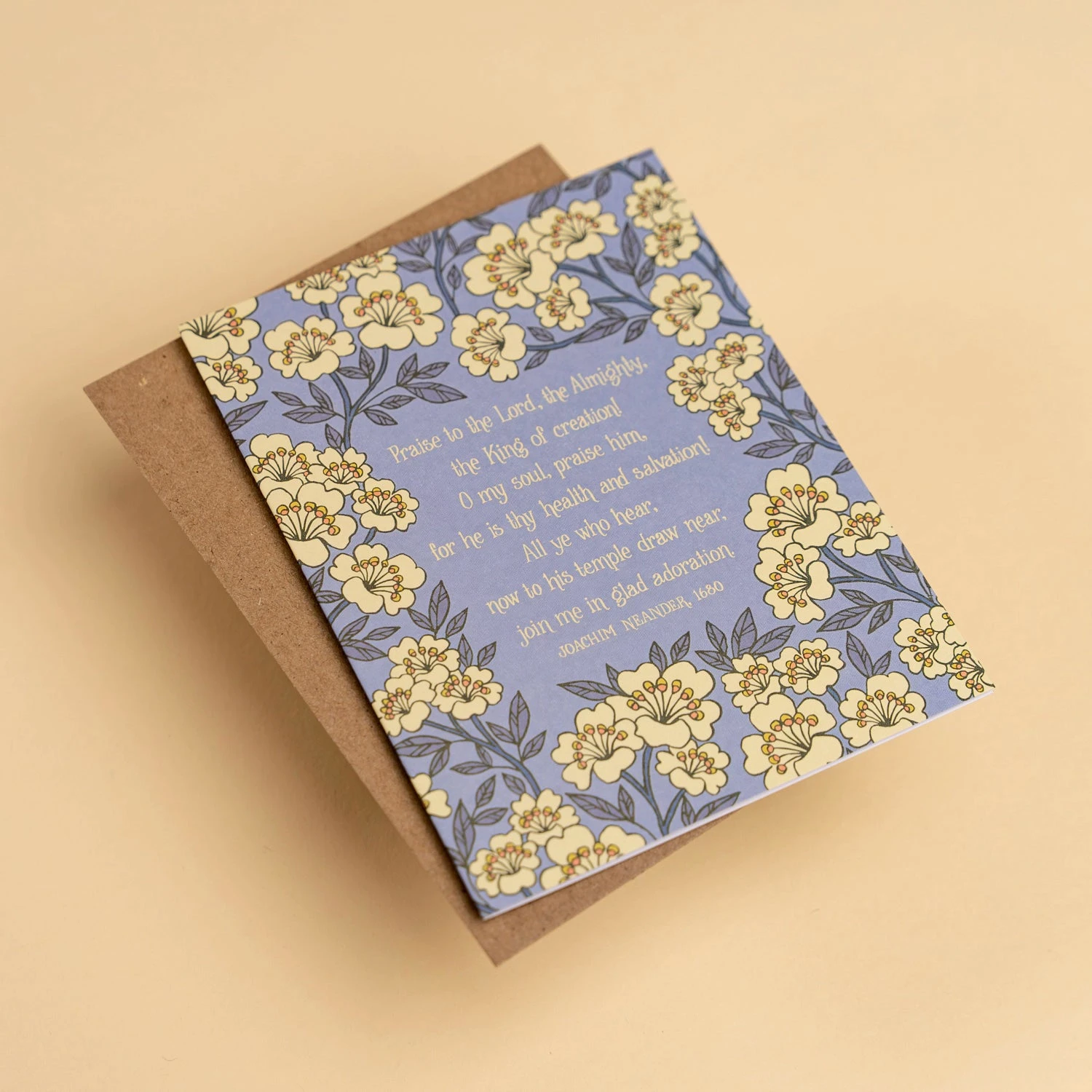 Praise to the Lord, the Almighty Hymn Greeting Card with Floral Design 5 Praise to the Lord, the Almighty Hymn Greeting Card with Floral Design - Image 3