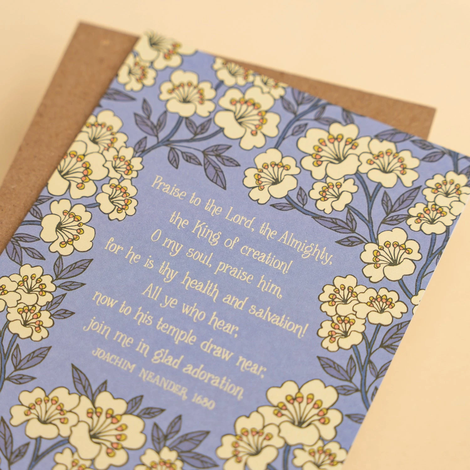 Praise to the Lord, the Almighty Hymn Greeting Card with Floral Design 6 Praise to the Lord, the Almighty Hymn Greeting Card with Floral Design - Image 4