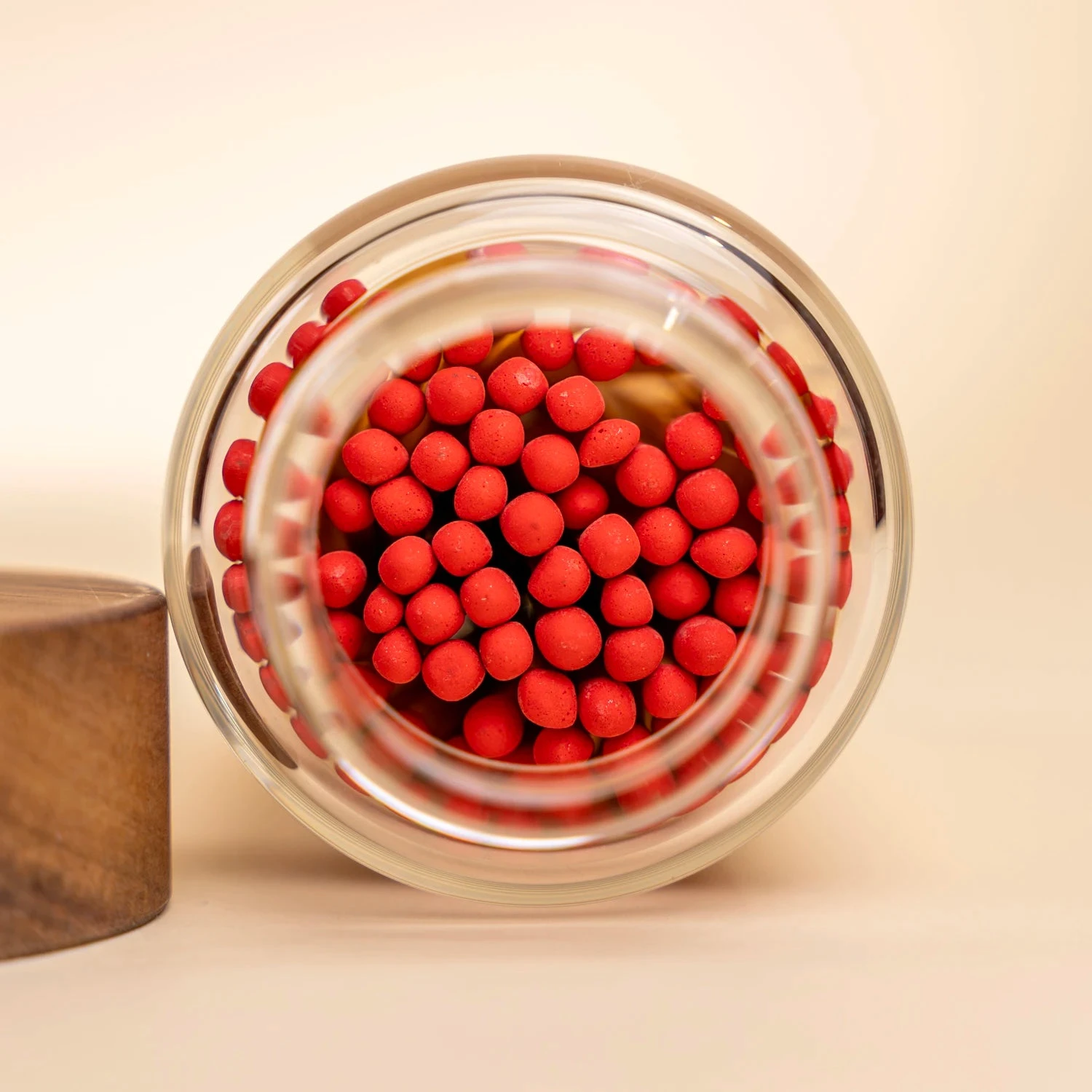 Scarlet Long Stem Decorative Matches Jar with Acacia Wood Lid 6 Scarlet Long Stem Decorative Matches Jar with Acacia Wood Lid - Image 4