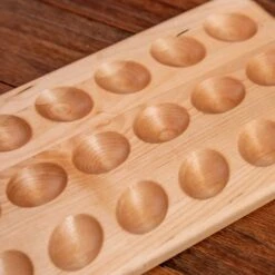 Maple Deviled Egg Tray - 18 Slot American Hardwood Serving Platter 10 Maple Deviled Egg Tray - 18 Slot American Hardwood Serving Platter -Laurel Mercantile Store ScotsmanCo Deviled Egg Tray Walnut Maple Wood kitchenware home kitchen 00093