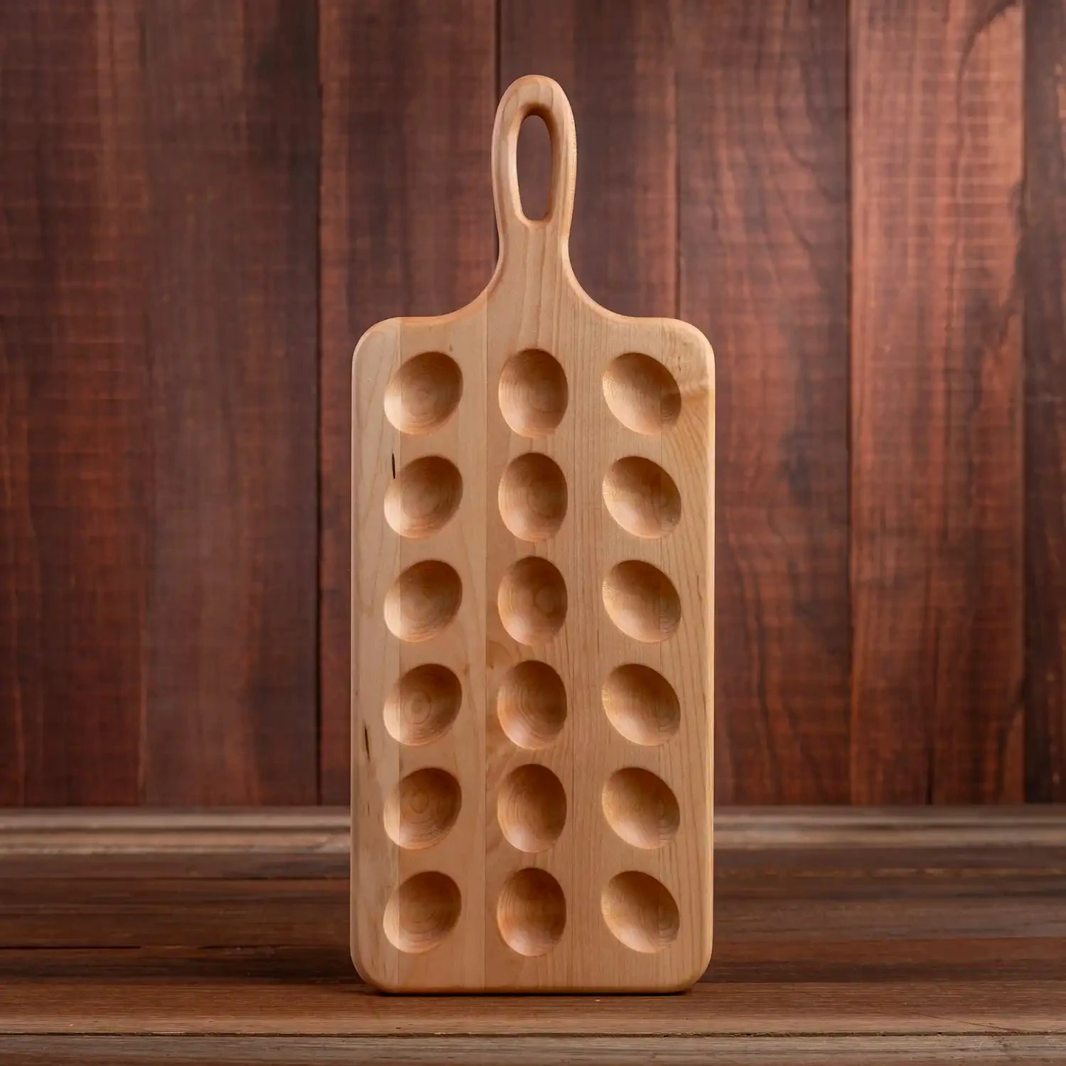Maple Deviled Egg Tray - 18 Slot American Hardwood Serving Platter 3 Maple Deviled Egg Tray - 18 Slot American Hardwood Serving Platter