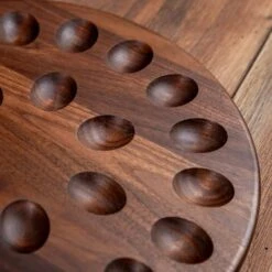 Walnut Deviled Egg Tray - 24 Slot Handcrafted Wooden Serving Board 10 Walnut Deviled Egg Tray - 24 Slot Handcrafted Wooden Serving Board -Laurel Mercantile Store ScotsmanCo Deviled Egg Tray Walnut Maple Wood kitchenware home kitchen 00116