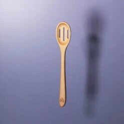 Handcrafted Solid Maple Wooden Kitchen Spoon - Made in USA -Laurel Mercantile Store SlottedSpoon2