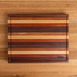 Scotsman Striped Solid Hardwood Butcher Block with Juice Groove -Laurel Mercantile Store Striped Butcher Block with Juice Groove medium 00001