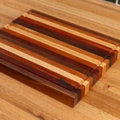 Scotsman Striped Solid Hardwood Butcher Block with Juice Groove -Laurel Mercantile Store Striped Butcher Block with Juice Groove medium 00008