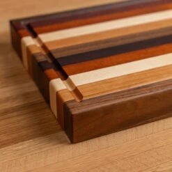 Scotsman Striped Solid Hardwood Butcher Block with Juice Groove -Laurel Mercantile Store Striped Butcher Block with Juice Groove small 00003