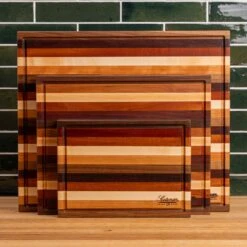 Scotsman Striped Solid Hardwood Butcher Block with Juice Groove -Laurel Mercantile Store Striped Butcher Block with Juive Groove 00002