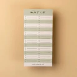 Premium Striped Market List Notepad for Organized Grocery Shopping -Laurel Mercantile Store Striped Market List Notepad 00001